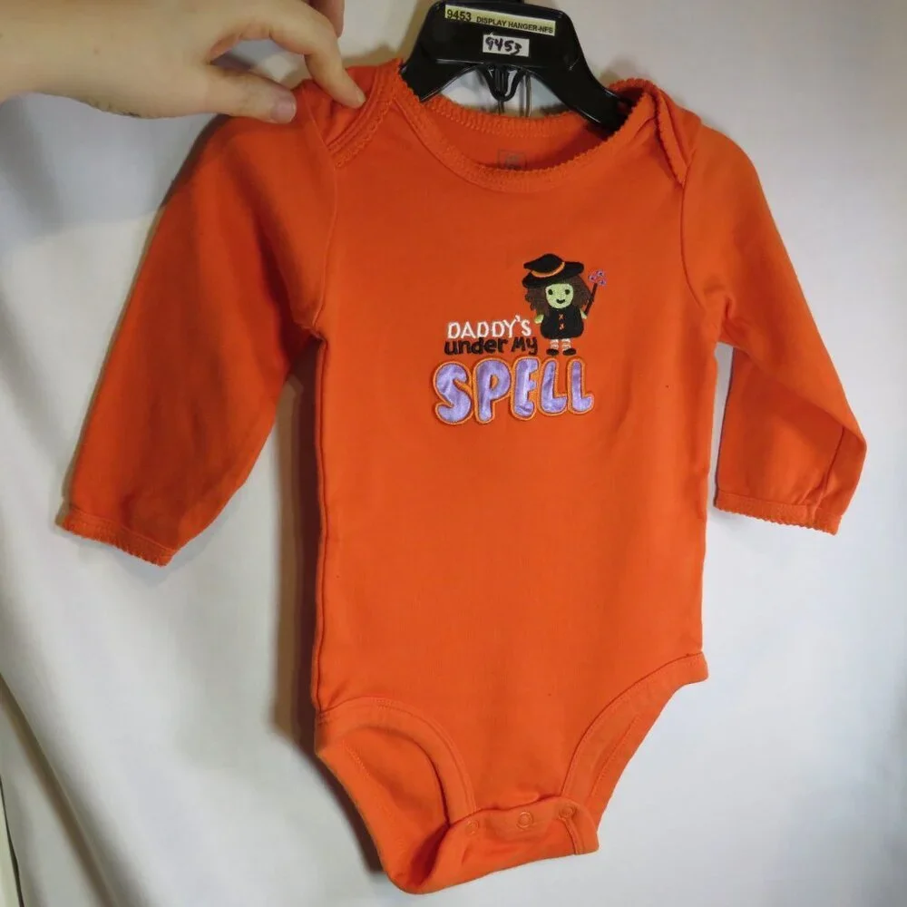 Baby..Daddy's Under My Spell bodysuit Halloween outfit costume embroidered witch